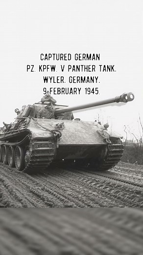 Captured German Pz. Kpfw. V Panther tank, Wyler, Germany, 9 February 1945. #history #wwii #ww2