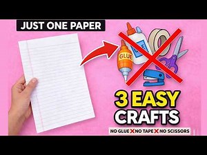 3 Easy Paper Crafts with Just One Paper | No Glue, No Tape, No Scissors | Origami