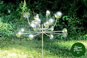 Kinetic Metal Wind Flower Sculpture: Outdoor Garden Art, Stainless Steel - Etsy