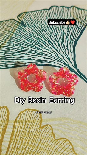 Diy Resin earring tutorial | beads Resin earring idea | Handmade earrings #diy #trending #shorts