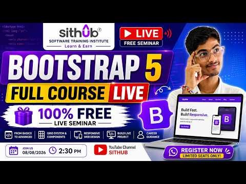 Bootstrap 5 Full Course LIVE 🔴 | Build Responsive Website from Scratch | FREE Course #livestream
