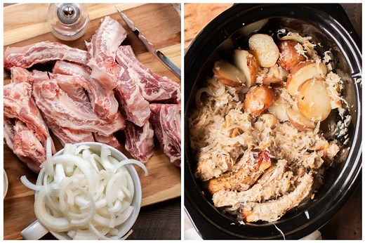 Slow Cooker Ribs and Sauerkraut