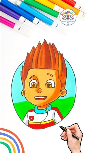 PAW Patrol Draw Easy | How to Draw Smart Ryder PAW Patrol 🌈👦🏻🐾 #short #pawpatrol #smart