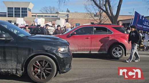 BREAKING: A protester at Fremont High School is injured after being hit by a vehicle displaying a Trump flag. | News Channel Nebraska
