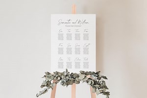 Modèle de plan de table mariage moderne : design minimaliste (modifiable sur toile, téléchargement immédiat)