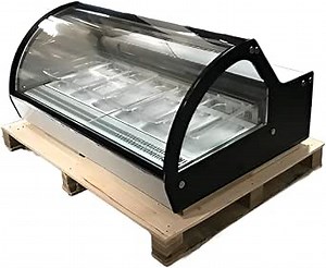 Commercial Ice Cream Chest Freezer, Gelato Display Case, 46" W 122 L 6 Pan Counter Top, 220V