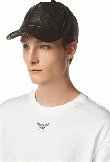 MCM Leather Baseball Cap | Monogrammed Unisex Ball Hat, Adjustable Fit - Etsy