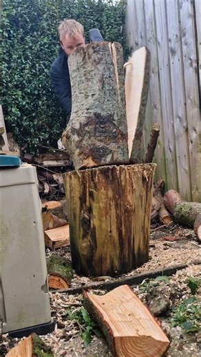 SHATTERING Logs with AXE POWER: The Ultimate Firewood Splitting Challenge! 🔥💪