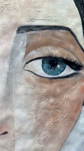 Abstract Portrait Oil Painting on Canvas, Original Beautiful Female Model Painting, People Wall Art