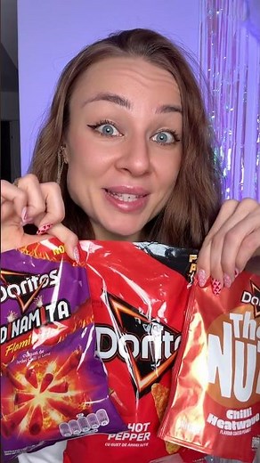 Eating very spicy Doritos snacks with no reaction 🥵