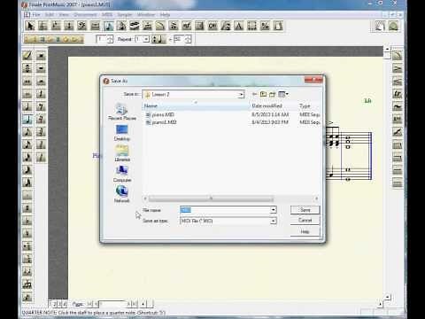Creating A MIDI Piano Part In Finale Printmusic