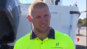 A shark shield purchased only yesterday might have saved a Perth diver, who came face to face with a great white off Hillarys today. The 3.5 metre predator took Chris Johnson's catch, his spear and nerves, but left him unhurt. www.7NEWS.com.au #7NEWS | 7NEWS Perth