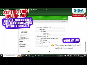 Setting the ZTE F609 Uplink via LAN | Connection with HTB / LAN Cable