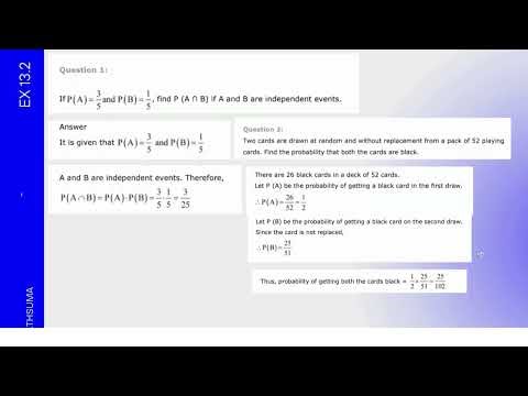 12TH CBSE MATHEMATICS CHAP 13 PROBABILITY EX 13.2 Q 1-4
