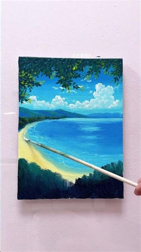 Easy Landscape Painting #howtopaint #painting #acrylicpainting #paintingtutorial #landscapepainting