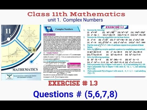 Complex Numbers Excercise # 1.3 Qs. 5,6,7,8 /urdu/hindi/Punjabians Educational Mentors