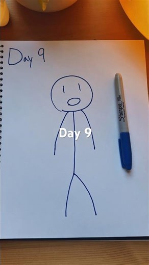 Day 9 of trying to draw a stick person everyday. #challenge #art #drawing #stickman #shorts