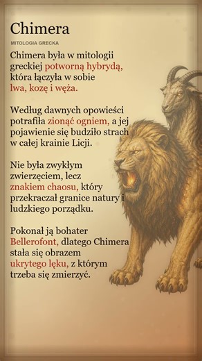 Chimera: Grecka hybryda lwa, kozy i węża, która ziała ogniem