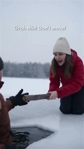 Ice Breaks Under Him & She Saves His Life