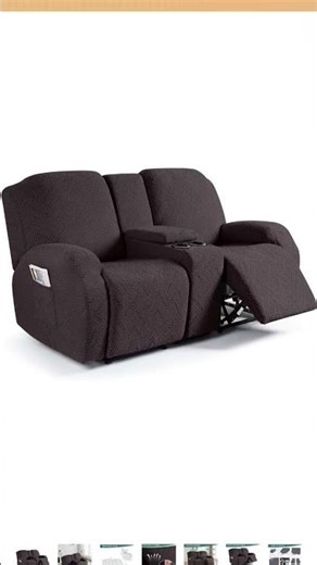 Ruaozz Stretch Loveseat Recliner Covers with Console 4-Pieces Recliner Sofa Covers with