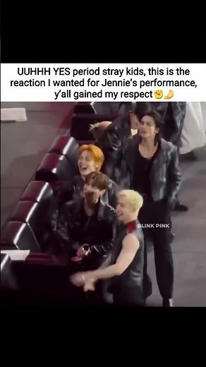 Stray kids’s reaction had me smiling through the screen 😼 #jennie #제니 #blackpink #블랙핑크