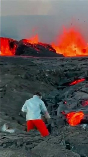 Lava samples taken from erupting volcano