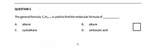 Question:The general formula, C_nH_{2n-2}, is used to find th... | Filo