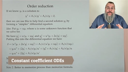 (DiffEQ, Fall 23) 11 - Order reduction; Constant coefficient ODEs