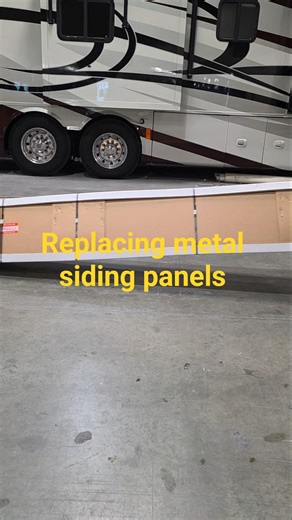 Metal siding panels rebuilding interior frame #waterdamage #fyp #rvrepairs #trailerrepair