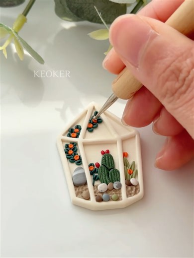 Spring-Inspired Terrarium Earrings: A Polymer Clay Delight