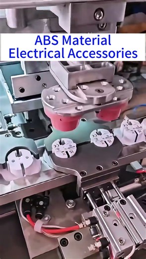 Print on the electrical accessories with ABS material. Full-automatic pad printing machine