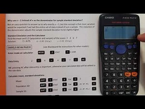 How to use CASIO fx-82AU to calculate Standard Deviation