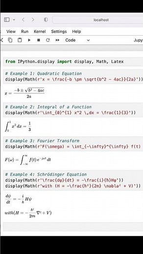 🧮 Effortlessly Display Complex Math Formulas in Jupyter Notebook with Python #shorts