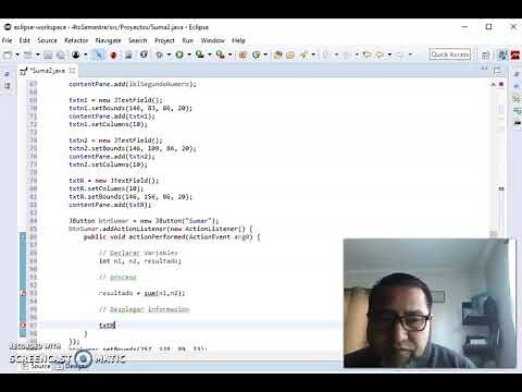 Programacion Java Eclipse Jframe suma de 2 numeros parte 1/2