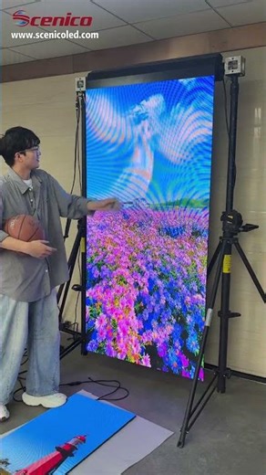 It’s a LED rolling screen, you can play basketball on #leddisplay #technology #ledscreen