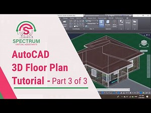 AutoCAD Tutorial - How To Draw A 3D Floor Plan In AutoCAD Tutorial For Beginners [ Part 3 ]