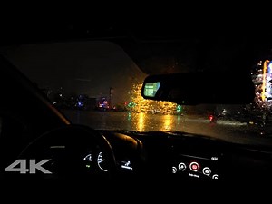 Driving in a Thunderstorm at Night for Sleep and Relaxation