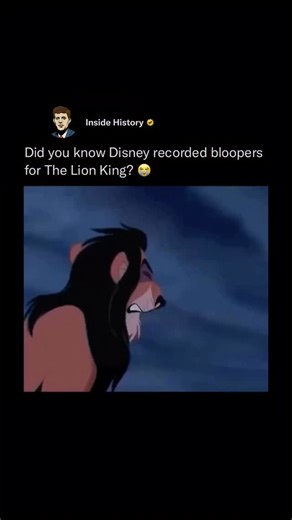 Inside History on Instagram: "The Lion King may be an animated classic, but behind the scenes, the recording booth was full of laughs. Voice actors like Jonathan Taylor Thomas, Nathan Lane, and Ernie Sabella were constantly improvising, joking around, and flubbing lines—and instead of cutting those moments, the animators decided to have fun with them! 🦁📽️ Some of those real mistakes were actually animated into playful “bloopers,” showing Simba, Timon, Pumbaa, and even Scar breaking character. 