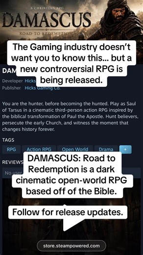 The gaming industry would never take a risk on a game like this… so we’re building it ourselves. A dark cinematic RPG inspired by one of the wildest redemption stories ever told. Follow the journey before the world catches on. Steam demo release coming soon. #christiantiktok #gamergirl #gamers #gamersoftiktok #gaming