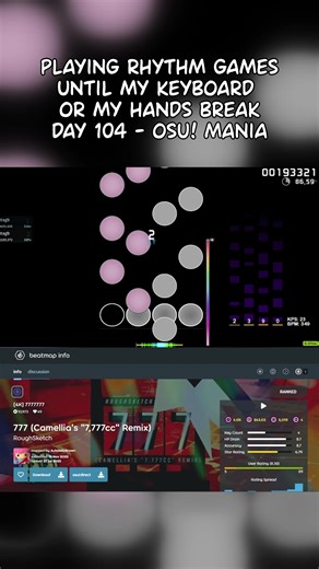 osu!mania 4K Rhythm Game Play