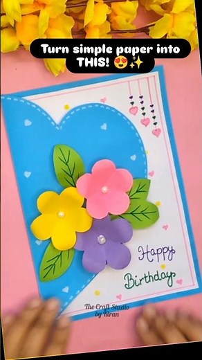 Easy DIY Birthday Card Idea 🎂🌸 | Handmade 3D Flower Card #greetingcard #happybirthday #latest