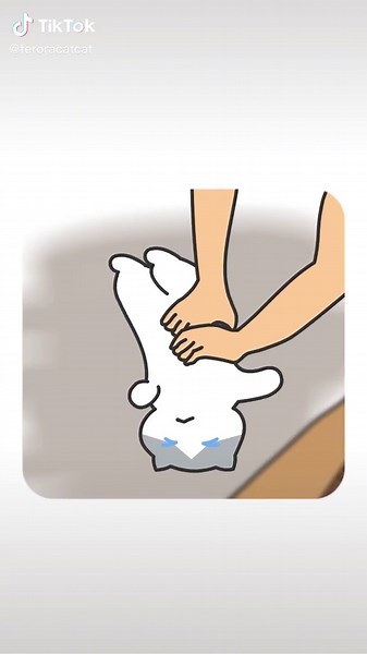 OMG! 😱😱 The cat was choked and saved by using the Heimlich method #Animation #Heimlichmethod #fyp #catsoftiktok