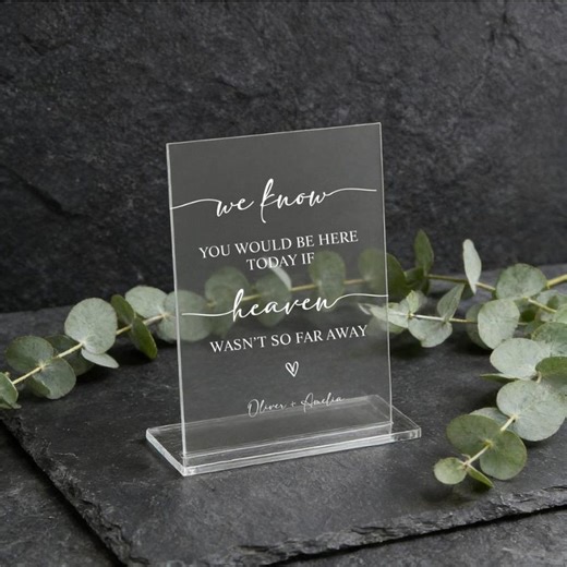 In Loving Memory Sign for Wedding,we Know You Would Be Here Today If Heaven Wasn't so Far Away Wedding Sign, Memory Table Sign,wedding Decor - Etsy Australia