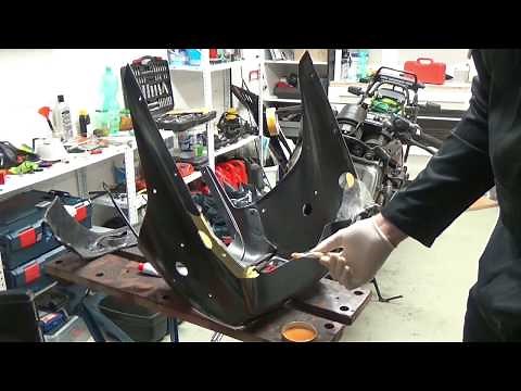 Repairing plastic - working with polyester resin with glass fiber mat