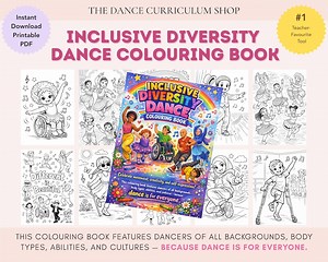 Inclusive Dance Colouring Book | Diversity Body Positive All Abilities Dancers | Kids Ages 4  Printable PDF | Multicultural Activity Book - Etsy
