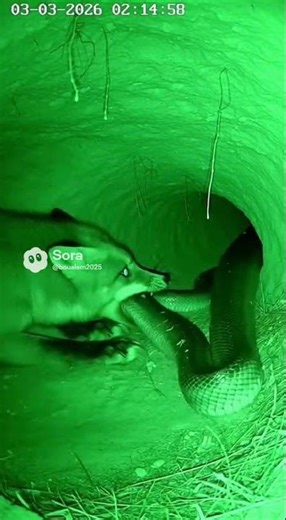 Fox Den CCTV Full Snake Invasion Caught on Camera