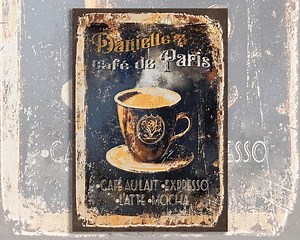 Personalized Old French Café Sign. Vintage-style Rusted French Coffee Sign. Great Gift for Anyone Who Loves French-style Coffee and Cafés - Etsy