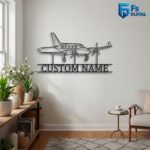 Custom Piper PA-31 310 Aircraft Wall Art - Twin Engine Pilot Gift - Hangar Decor - Etsy