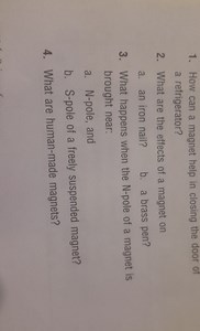 How can a magnet help in closing the door of a refrigerator?Wh... | Filo