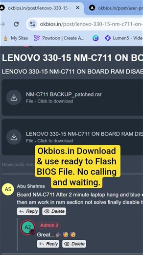 okbios.in Just download and flash ready to use #bios #bin file. #computer #laptop #desktop #repair